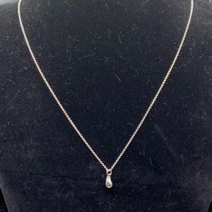 Vintage Elsa Peretti Tiffany Mini Silver Teardrop Necklace
